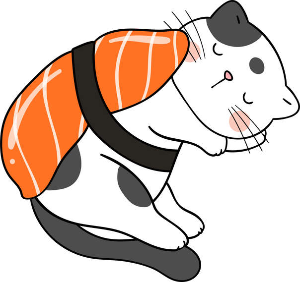 Cute Cat Sushi Sleeping